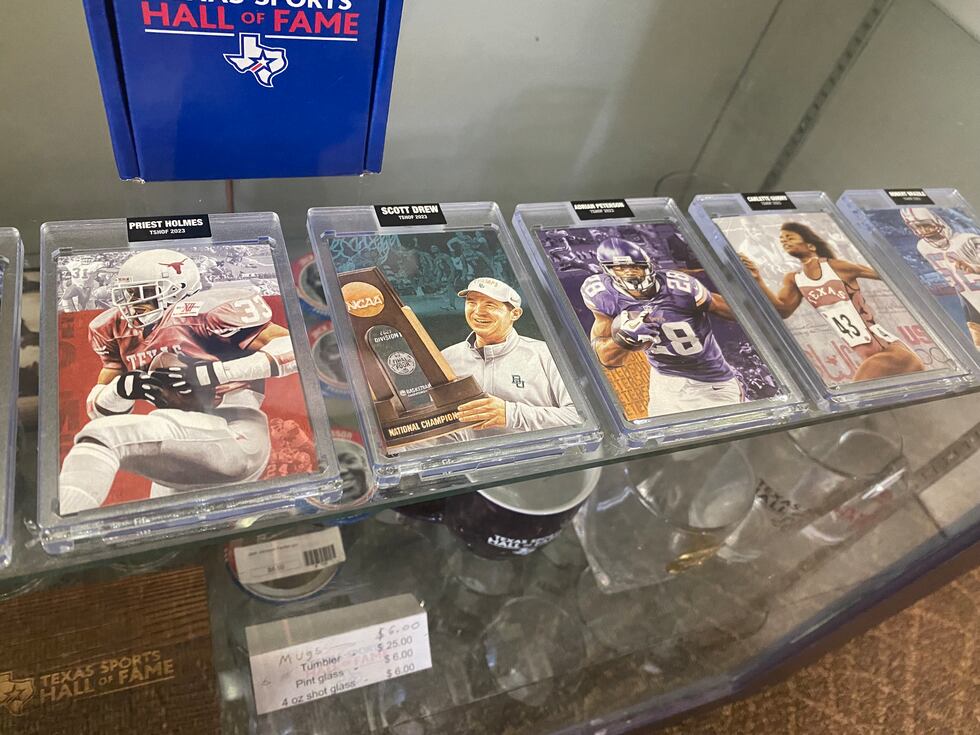 A sporting card collection of the inductees presented at the Texas Sports Hall of Fame...