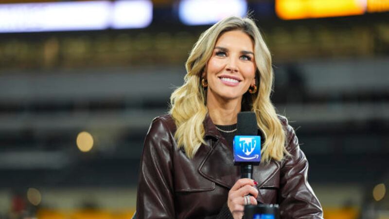 PITTSBURGH, PA - NOVEMBER 02: Charissa Thompson on set of the Amazon Prime TNF pregame show...