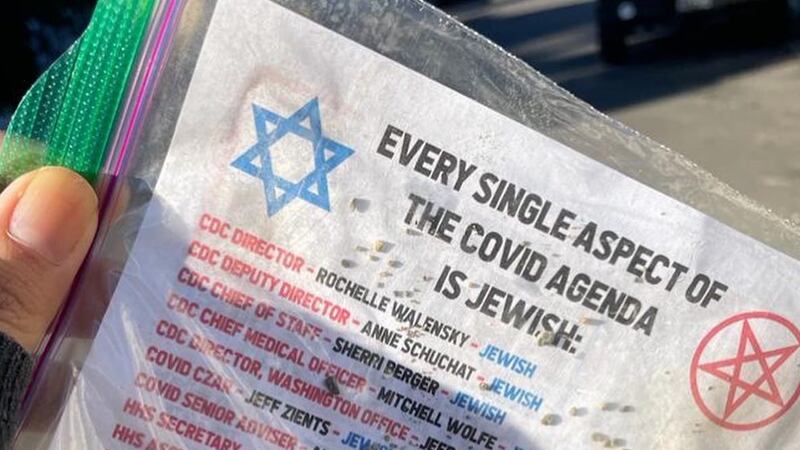 "My neighbors and I woke up to this antisemitic flyer at our homes."