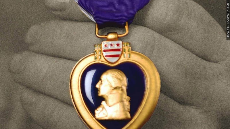 The Purple Heart is awarded to service members who were wounded or killed during combat.