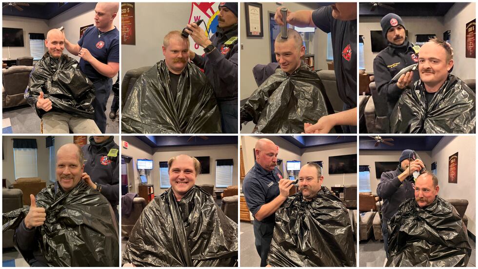 The Jarrell Fire Department took clippers to their heads to support Jarrell firefighter Jake...