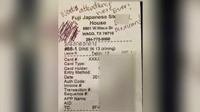 The unnamed waitress admitted she wrote the racial slur on the receipt herself, authorities say.