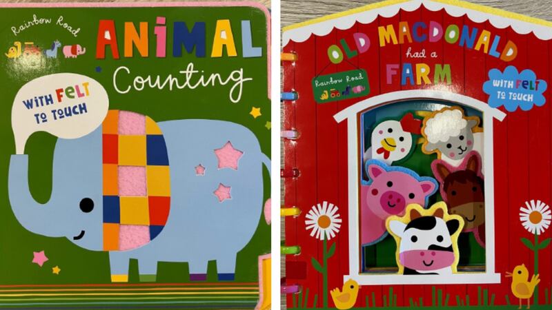 The children’s books are bound together with plastic rings that could detach from the book and...