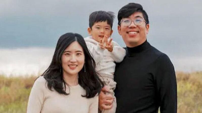 Cindy and Kyu Cho, alongside their three-year-old son James