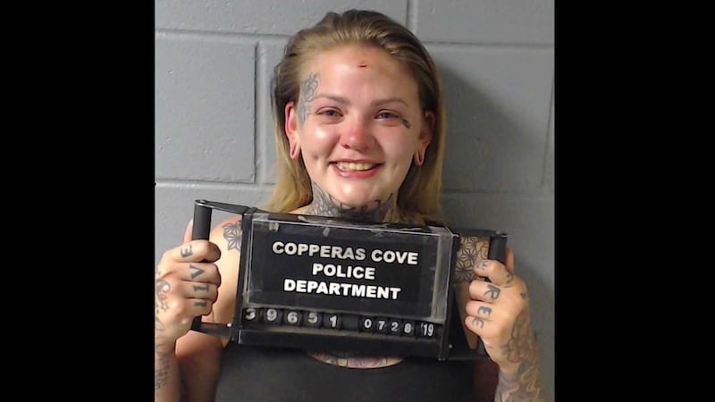Samantha Grace Vaughan, 26, of Copperas Cove, struggled, cursed and hurled a racial epithet at...