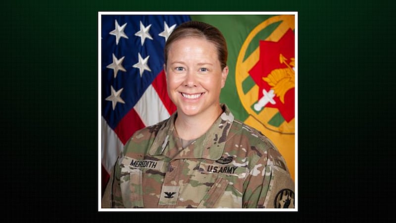 Col. Ann Meredith, the commander of Fort Hood’s 89th Military Police Brigade, was suspended...