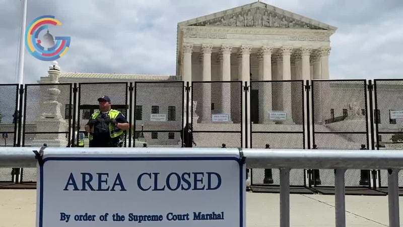 U.S. Supreme Court on day of decision overturning Roe v. Wade.