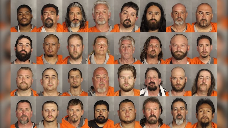 This graphic depicts just a small number of the nearly 200 arrests made following a biker...