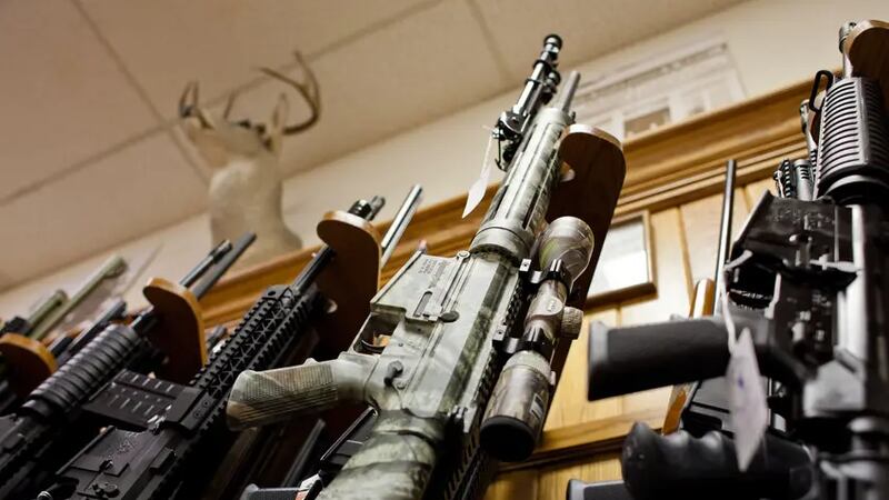 Weapons for sale at a gun store in Austin.