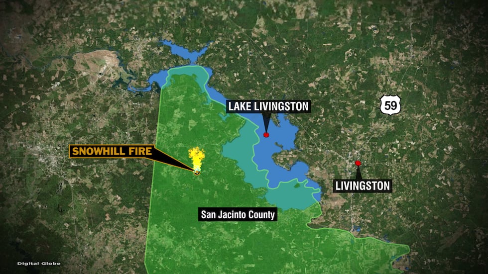 The Texas A&M Forest Service is working to contain the so-called "Snowhill Fire" along FM 946...