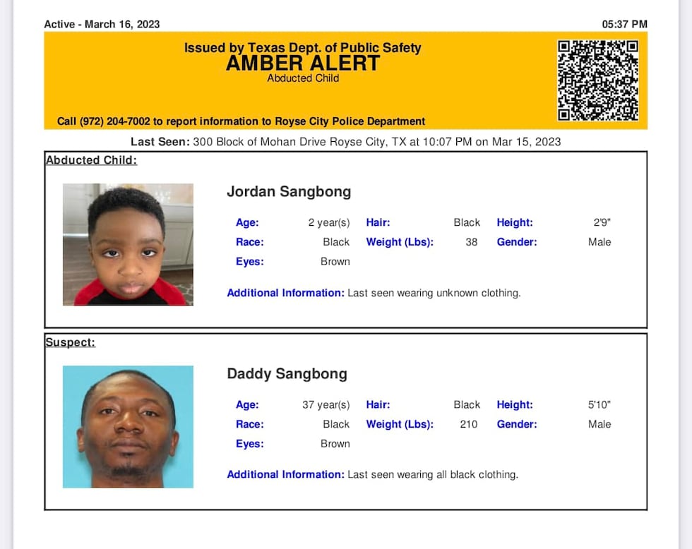 Sangbong Amber Alert