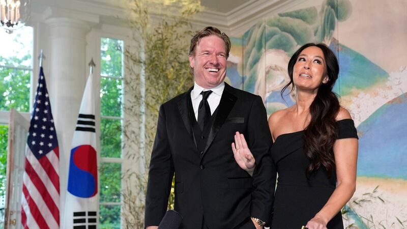 Joanna Gaines and Chip Gaines arrive for the State Dinner with President Joe Biden and the...