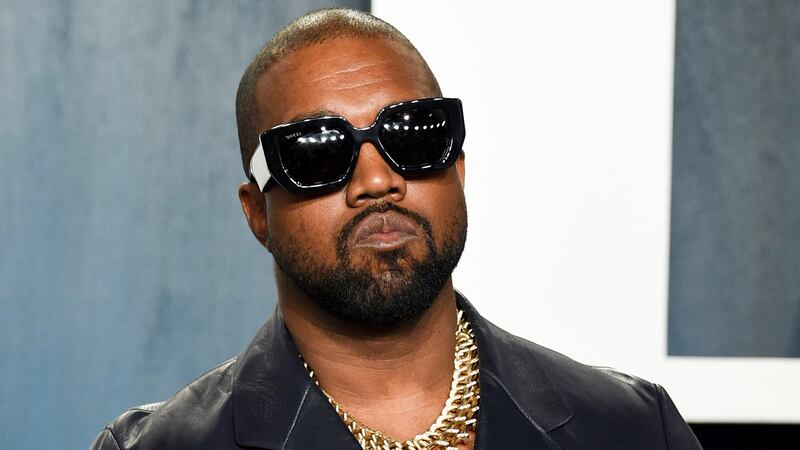 Kanye West arrives at the Vanity Fair Oscar Party on Feb. 9, 2020, in Beverly Hills, Calif.