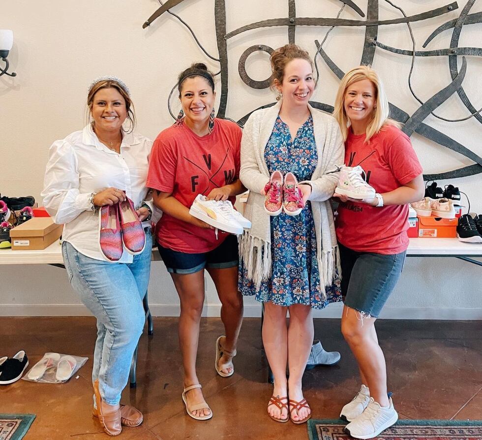 After weeks of collecting shoes from the public, Foster Village Waco, a nonprofit which...