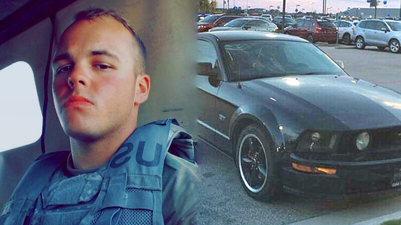 Pvt. Dakota Stump was believed to be driving a black Ford Mustang with a red interior. (Family...