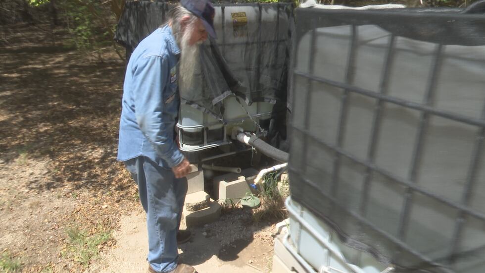 Kenneth Schoen, a retired Vietnam War veteran, uses his harvested water daily.