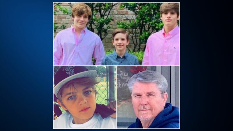 Collins Family: Mark Collins, 66; Waylon, 18 ; Carson, 16; Hudson, 11; and Bryson, 11