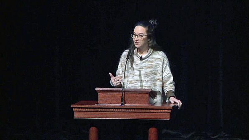 Kaitlin Curtice, a storyteller and poet, raised eyebrows during a prayer before her speech at...
