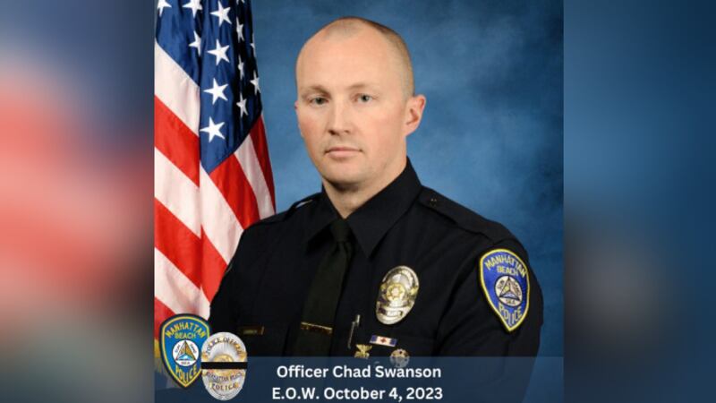 Authorities said Manhattan Beach Police Officer Chad Swanson died in a crash Wednesday.