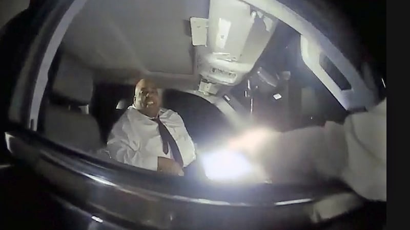 A frame grab from video of the traffic stop that led to the arrest of now former Waco ISD...